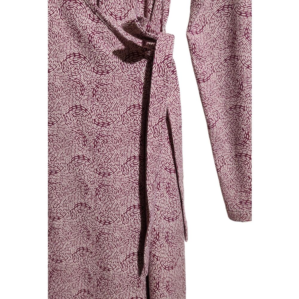 Synergy Women's Organic Cotton Blend Red Long Sleeve Wrap Dress Sz Small Stretch - Picture 4 of 10